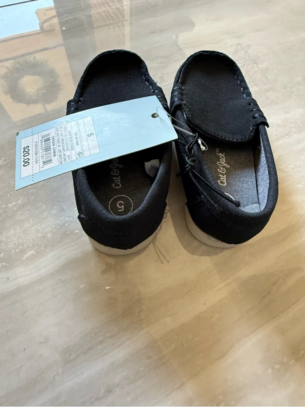 Cat & Jack little boys size 5 Suede Slip-On Loafers in Blue nwt